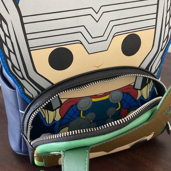 Disney Loungefly Bags Marvel Comics Thor Loki Pop Cosplay Glow In Dark Backpack - Picture 7 of 9